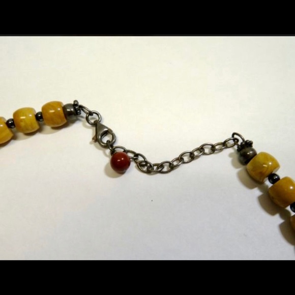 JASPER Red&Tan 925 Native Tribal Boho Necklace - Picture 7 of 8